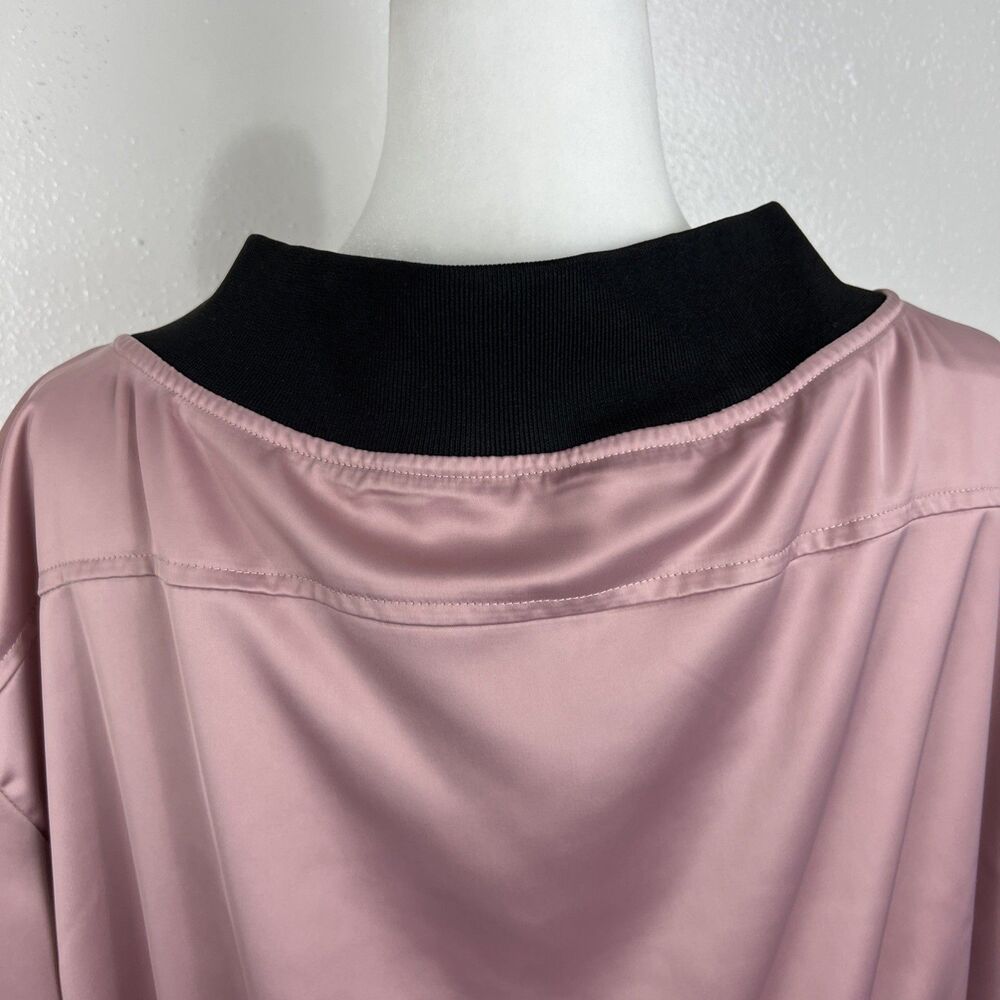 Alpha & Omega Interstellar Bomber Jacket Women Small Pink Satin Off Shoulder - Picture 13 of 16